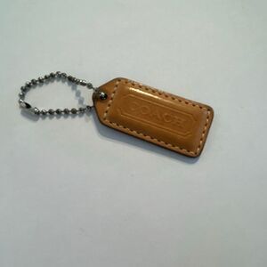 COACH Tan Leather Keychain